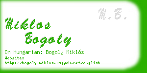 miklos bogoly business card